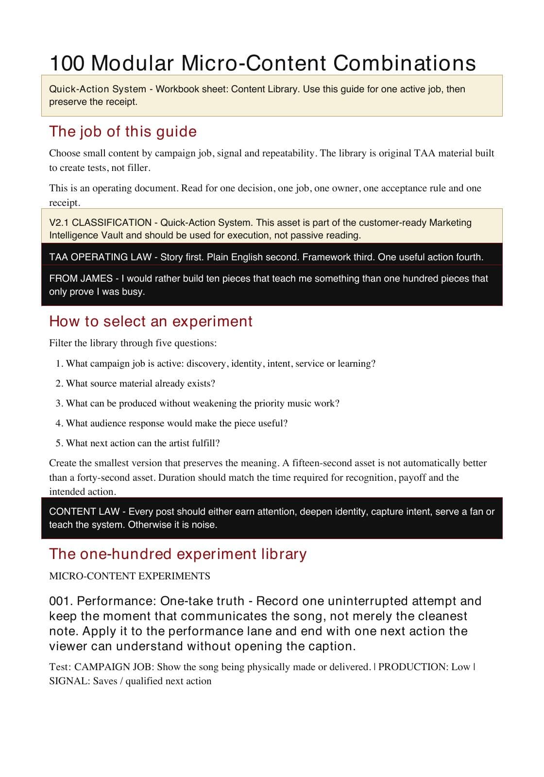 Campaign Architect modular content planning guide