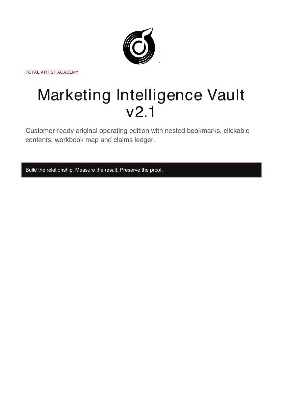 Preview of Marketing Intelligence Vault V2.1